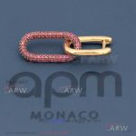 AAA Fake APM Monaco Jewelry - Diamond Paved Geometric Lock Earrings